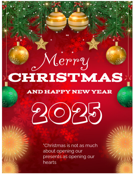 Copy of Red Joyful Red And White Modern Christmas Flyer (us Letter ...
