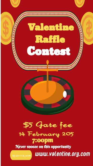 Red Joyful Red And Yellow Valentine Raffle Contest Design Instagram ...