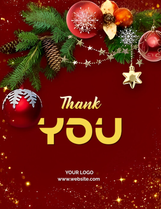 Red Joyful Red Background Pastel Thank You Flyer (us Letter) Template ...