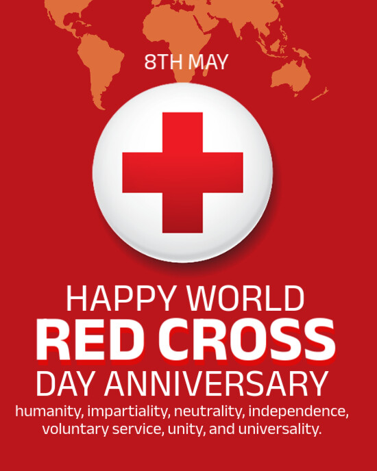 Red Joyful Red Cross Day  Instagram Portrait template