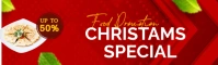 Red Joyful Red Modern Food Promo Christmas Billboard Web Ad Linkedin Background Image template