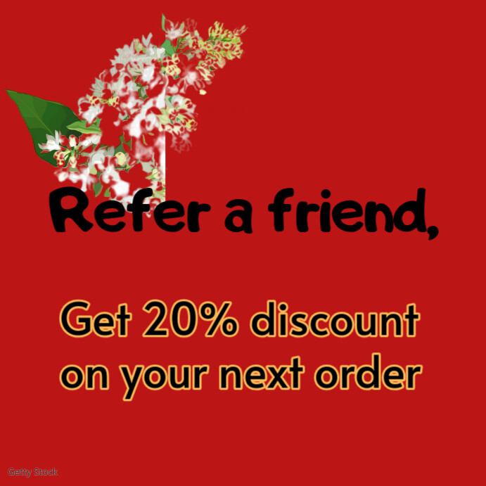 Copy of Red Joyful Refer A Friend, Get 20% Discount On Your Next Order ...