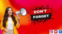 红色 Reminder Announcement Display digitale Template