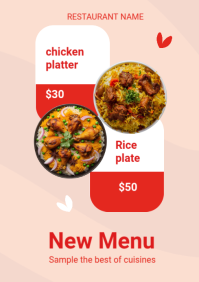 Red Restaurant Menu Promotion A3 Template - Page 2