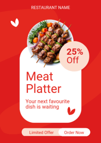Red Restaurant Menu Promotion A3 Template - Page 3