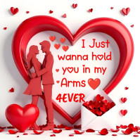 Red Joyful Romantic Message Instagram Post template