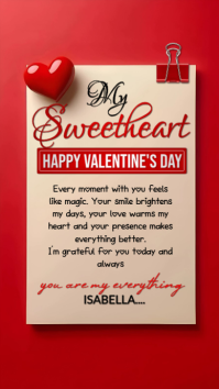 Red Joyful Romantic Valentine's Day Love Message  Instagram Story template