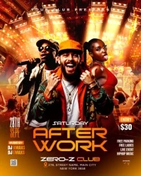 Red Joyful Saturday After Work Party Instagram Portrait template
