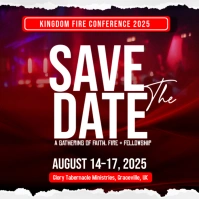 Red Joyful Save The Date  Square (1:1) template