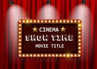 Red Joyful Show Time Postcard template