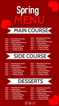 Red Joyful Spring Menu Instagram Story, menu, template