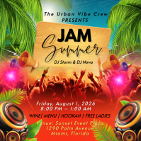 Red Joyful Summer Jam Party Instagram Post template