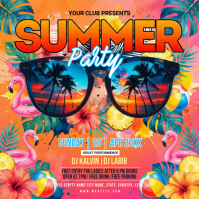 Red Joyful Summer Party Instagram Post template