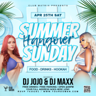 Turquoise Summer Party Квадрат Template