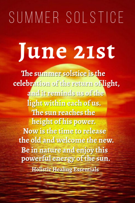 Red Joyful Summer Solstice  Poster Cartaz template