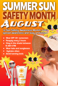Red Joyful Sun Safety Awareness  Poster Plakat template