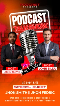 Red Joyful Talk Show Podcast Instagram Story template