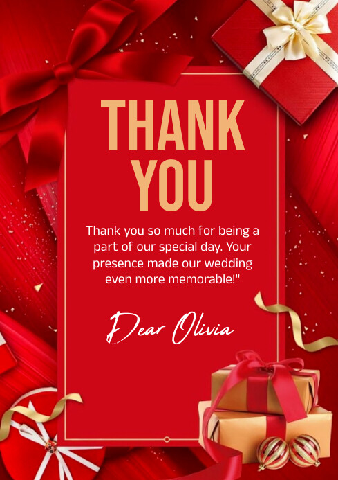 Thank You Reed Copy of Red Joyful Thank You A4 | PosterMyWall