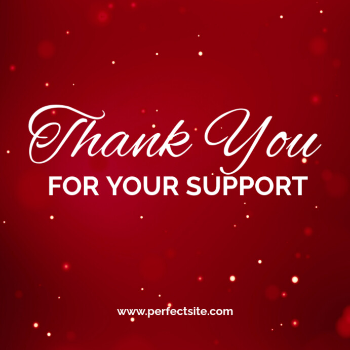 Red Joyful Thank You For Your Support Instagram Post Template ...
