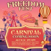 Red Joyful The Carnival Fun Fair Template Instagram Post