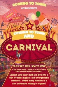 Red Joyful The Carnival Fun Fair Template Poster 海报
