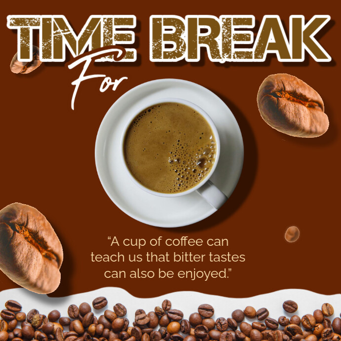 Modèle Red Joyful Time Break Coffee Instagram Post | PosterMyWall