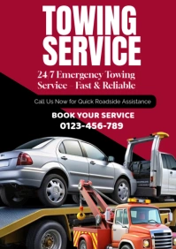 Red Joyful Towing Service A1 template