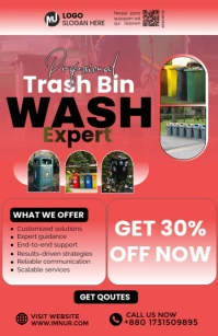 Red Joyful Trash Bin Clean Tabloid Boulevardzeitung template