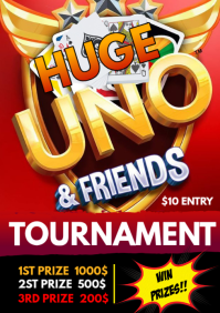 Red UNO Tournament A4 Template