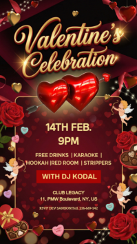 Red Joyful Valentine's Celebration Instagram Story template