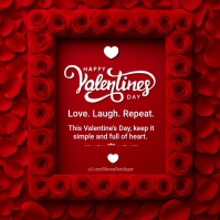 Red Joyful Valentine's Day Card Square (1:1) template