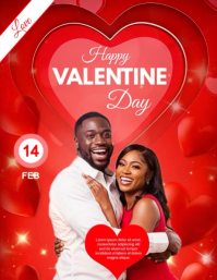 Red Joyful Valentine's Day Celebration  Flyer (us Letter) template