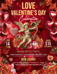 Red Joyful Valentine's Day Flyer (us Letter) template