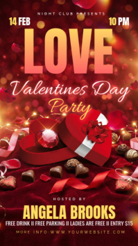 Red Joyful Valentine's Day Instagram Story template