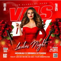 Red Joyful Valentine's Day Ladies Night Instagram Post template