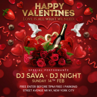 Red Joyful Valentine's Party Instagram Post template