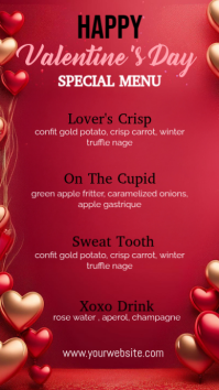 Red Joyful Valentine’s Day Menu Template Instagram Story