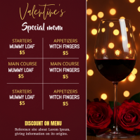 Red Joyful Valentine’s Day Menu Template Instagram Post