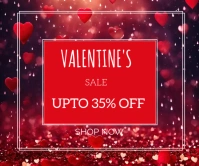 Red Joyful Valentine's Day Sale Template  Large Rectangle