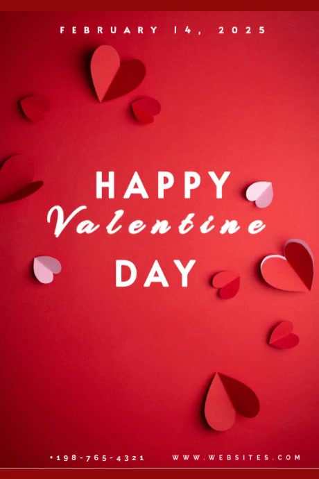 Red Joyful Valentine's Day Video Poster Plakat template