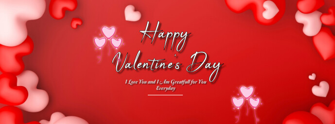Red Joyful Valentine Day  Facebook Cover Photo template