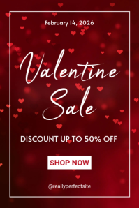 Red Joyful Valentine Sale Offer Poster template