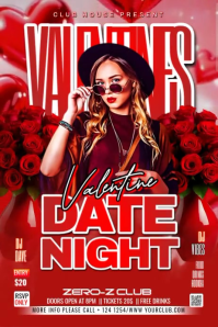 Red Joyful Valentines Date Night Poster template