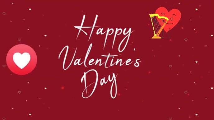 Red Joyful Valentines Day Digital Display (16:9) template