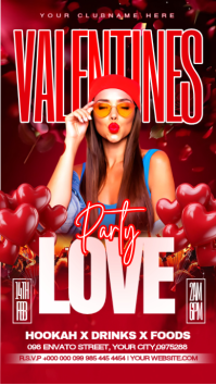 Red Joyful Valentines Love Party Instagram Story Instagram-Story template