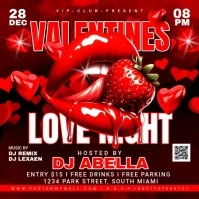 Red Joyful Valentines Night Part Instagram Post template
