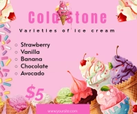 Red Joyful Variety Of Ice Cream  Medium Rectangle สามเหลี่ยมขนาดกลาง template