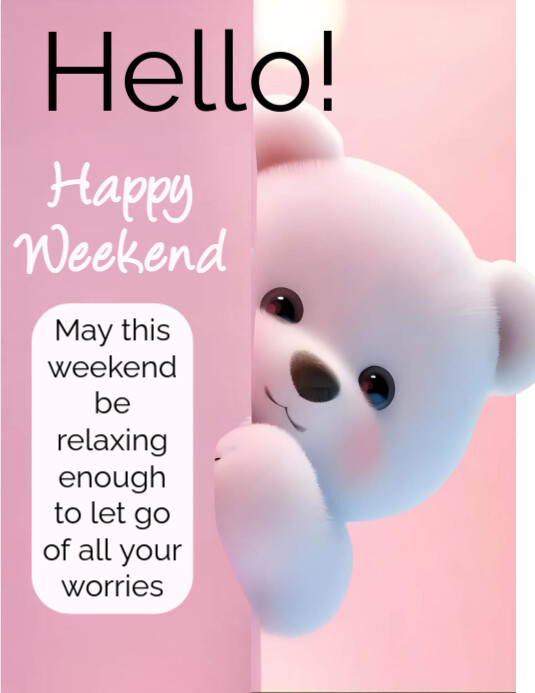 Red Joyful Weekend Greetings Flyer (us Letter) template