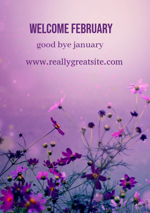 Red Joyful Welcome February A4 Template | PosterMyWall