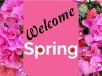 Red Joyful Welcome Spring Video Yard Sign template